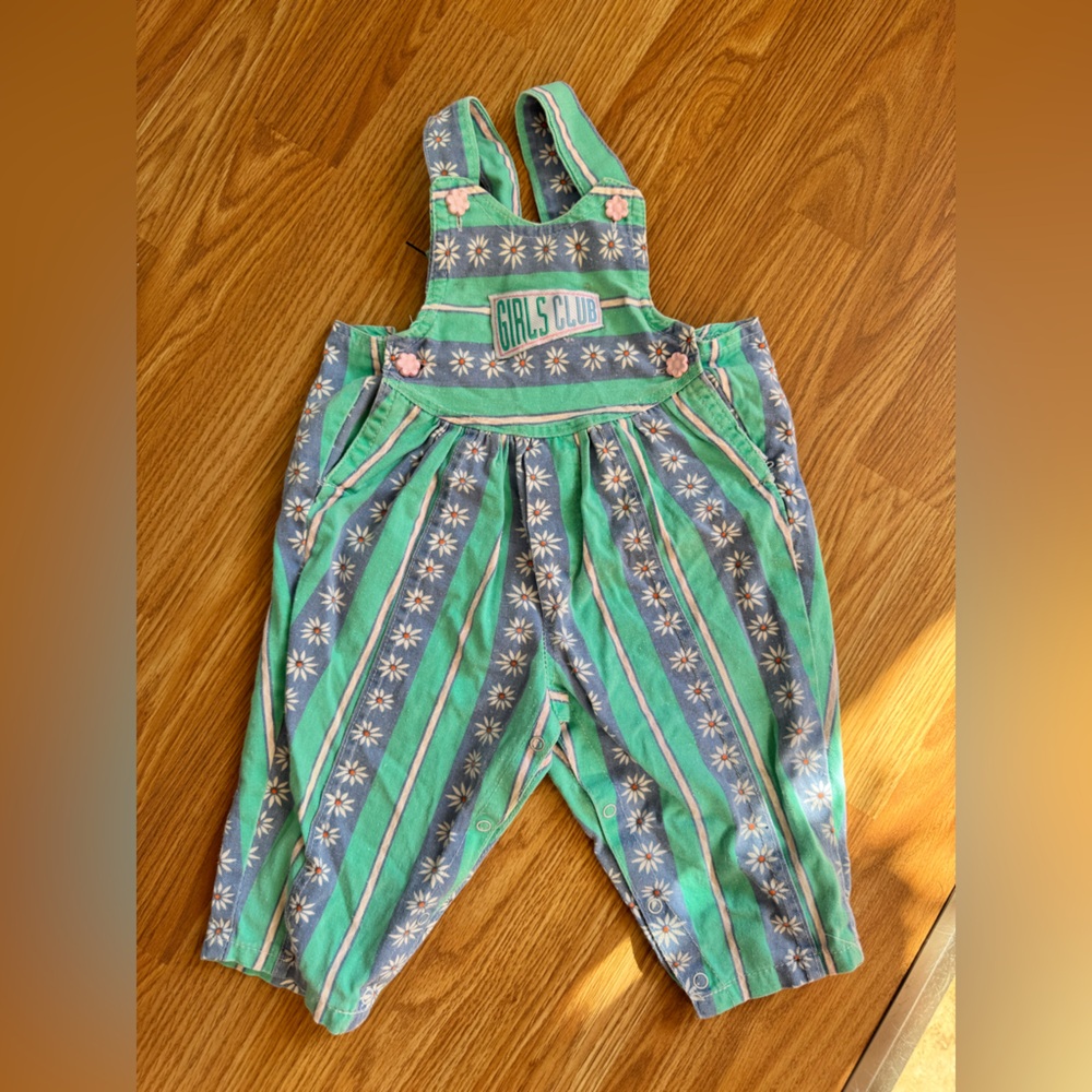 Vintage floral / pastel print overalls